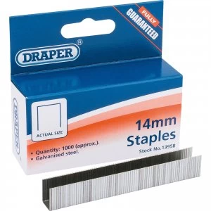 Image of Draper Heavy Duty Staples 14mm Pack of 1000