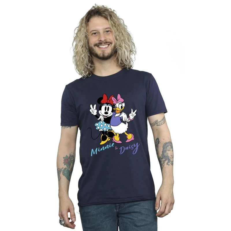Image of Disney Men Minnie Mouse And Daisy T-Shirt in Navy Size: Small Navy S Male 5063153625716