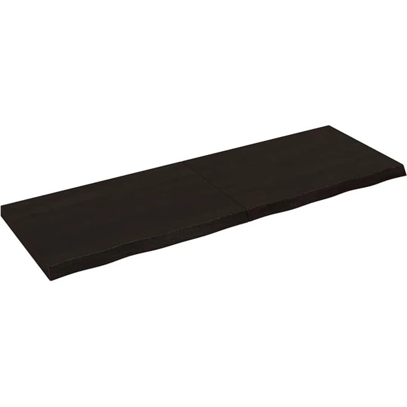Image of Vidaxl Wall Shelf Dark Grey 180X60X6cm Treated Solid Wood Oak, Brown 363843
