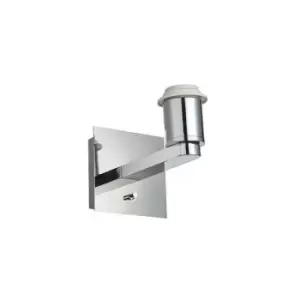 Image of Endon Collection Lighting - Endon Lighting Issac - Wall Lamp Chrome Effect Plate 1 Light Dimmable IP20 - E27