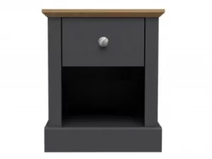 Image of LPD Devon Charcoal 1 Drawer Lamp Table Flat Packed