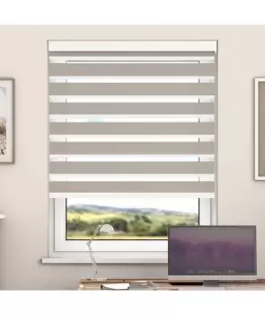 Image of Peach Day And Night Zebra Roller Blind with Cassette
