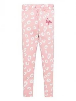 Image of Hype Girls Leopard Skinny Jogger - Pink, Size Age: 7-8 Years, Women