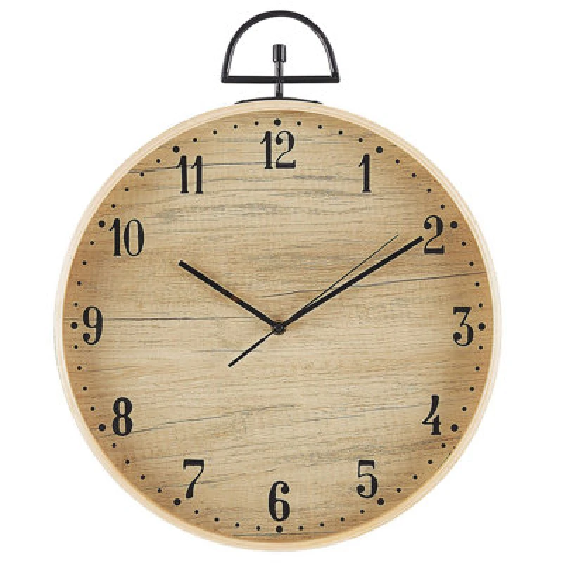 Image of Beliani Wall Clock Opfikon 40 Cm Light Brown