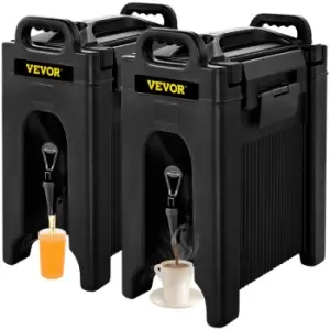 Image of Vevor - Insulated Beverage Dispenser 2 pcs, 10 Gal, Double-Walled Beverage Server with pu Insulation Layer, Hot & Cold Drink Dispenser with 2-Stage
