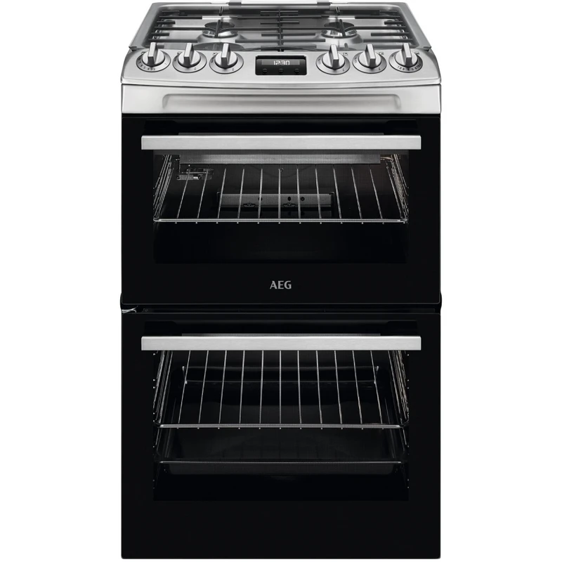 image of AEG 55cm Gas Cooker with Lid - Stainless Steel 948905188 Stainless steel