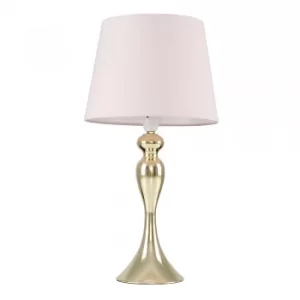 image of Faulkner Gold Touch Table Lamp with Blush Pink Aspen Shade