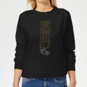 Image of Harry Potter Dobby Is A Free Elf Womens Sweatshirt - Black