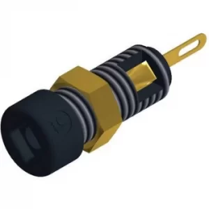Image of SKS Hirschmann CO MBI 1 Au Mini jack socket Socket, vertical vertical Pin diameter: 2mm Black