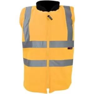 Image of Warrior Mens Phoenix High Visibility Safety Bodywarmer Jacket (XL) (Fluorescent Orange) - Fluorescent Orange