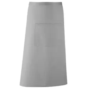 image of Premier Unisex 'colours' Bar Apron / Workwear (long Continental Style) (pack Of 2) (one Size, Silver)