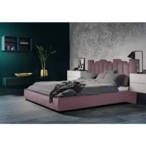 Image of Glexton Upholstered Beds - Plush Velvet, King Size Frame, Pink - Pink