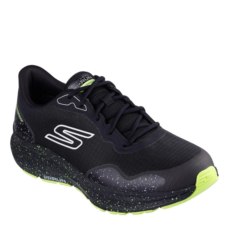 Image of Skechers Waterproof Running Shoes Black/Lime male 8 (42)