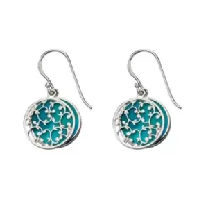 image of Sterling Silver Turquoise Two Piece Drop Earrings Bysterling