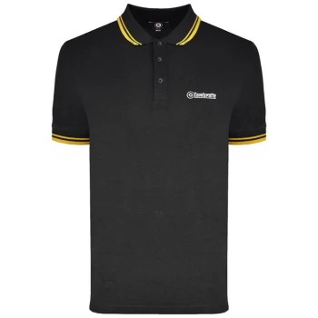 image of Lambretta Twin Tip Panel Polo Shirt - Black