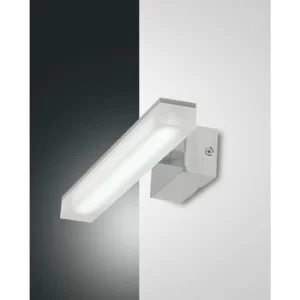 image of Fabas Luce Saura LED Bathroom Over Mirror Light Chrome Glass, IP44