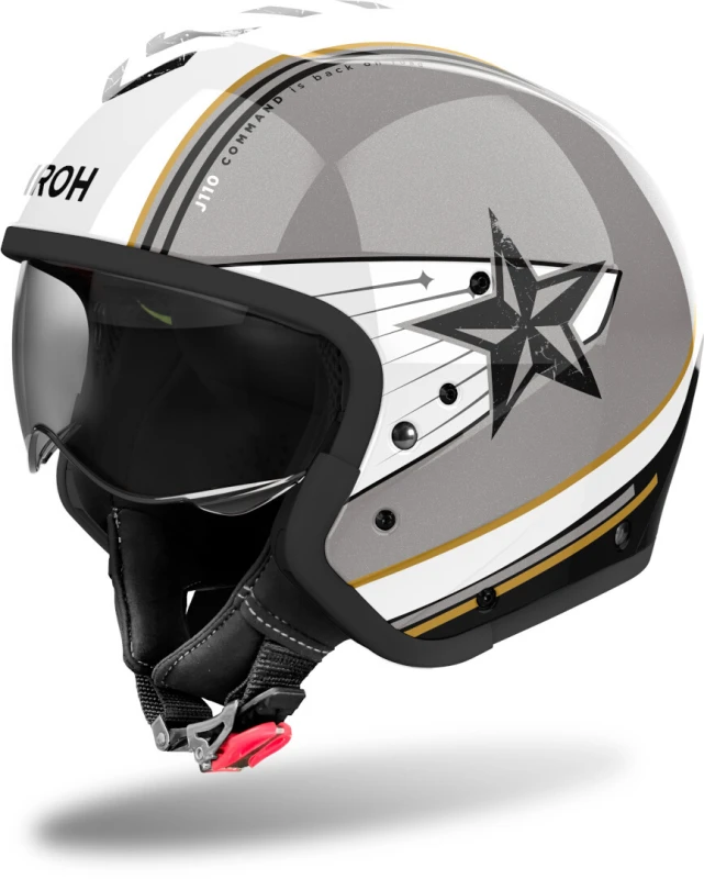 Image of Airoh J 110 Command Gold Glitter Jet Helmet Size S