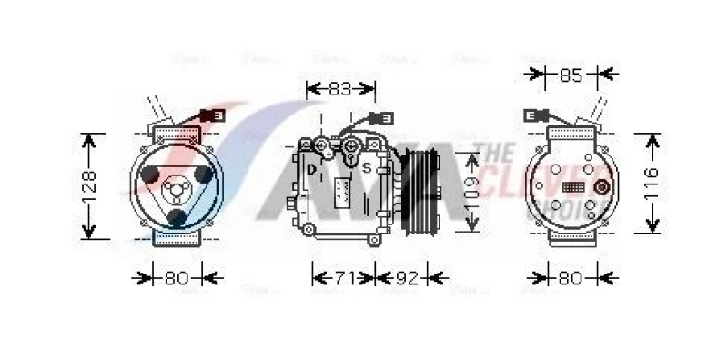 Image of Air conditioning compressor AVA COOLING SYSTEMS HDAK169