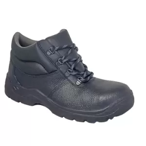 Image of Grafters Mens Padded Collar D-Ring Chukka Safety Boots With Steel Midsole (11 UK) (Black)