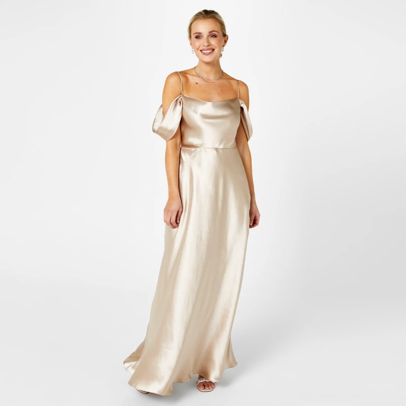 Image of Biba Biba Strappy Satin Dress - Metallics Metallics 8