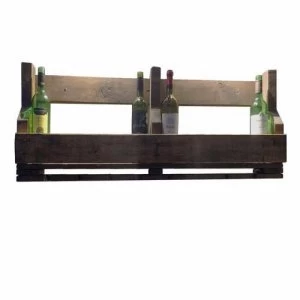 Image of Zexum Handmade Rustic Solid Wood Reclaimed Wine And Glass Rack - 8 glass
