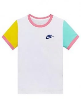 Image of Nike Sportswear Older Girls Futura Ringer T-Shirt - White, Size S, 8-10 Years, Women