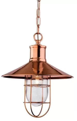 Crescent 1 Light Wire Ceiling Pendant Copper, E27