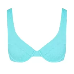 Missguided Crinkle Underwire Bikini Top - Blue