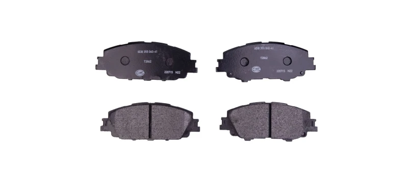 Image of HELLA 8DB 355 040-411 Brake pad set not prepared for wear warning indicator, with brake caliper screws Brake Pad Set,disc brake (402)