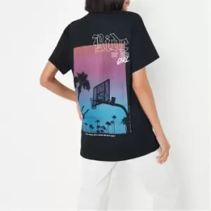 Missguided or Die Graphic Oversized Tee - Black