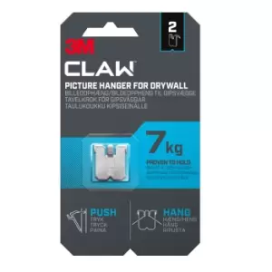 image of 3M Claw Drywall Picture Hanger (H)23mm (W)23mm, Pack Of 2