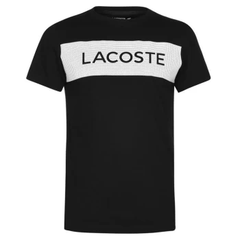 Image of Lacoste Rubber Logo T Shirt - Black