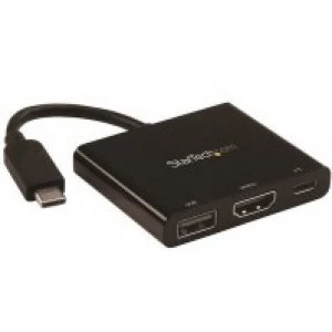 Image of StarTech USB C to 4K HDMI Multifunction Adapter with Power Delivery and USB A Port
