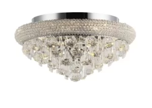 Image of Alexandra Flush Ceiling 6 Light Polished Chrome, Crystal