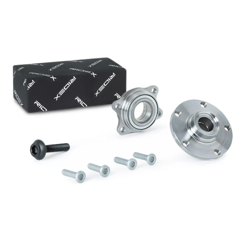 Image of RIDEX 654W1190 Wheel bearing kit with fastening/mounting material, Front Axle, with wheel bearing Wheel Bearing Kit (654)