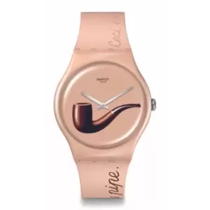 Image of Swatch Art Journey La Trahison Des Images By Rene Magritte Biosourced Ladies Watch SO29Z124