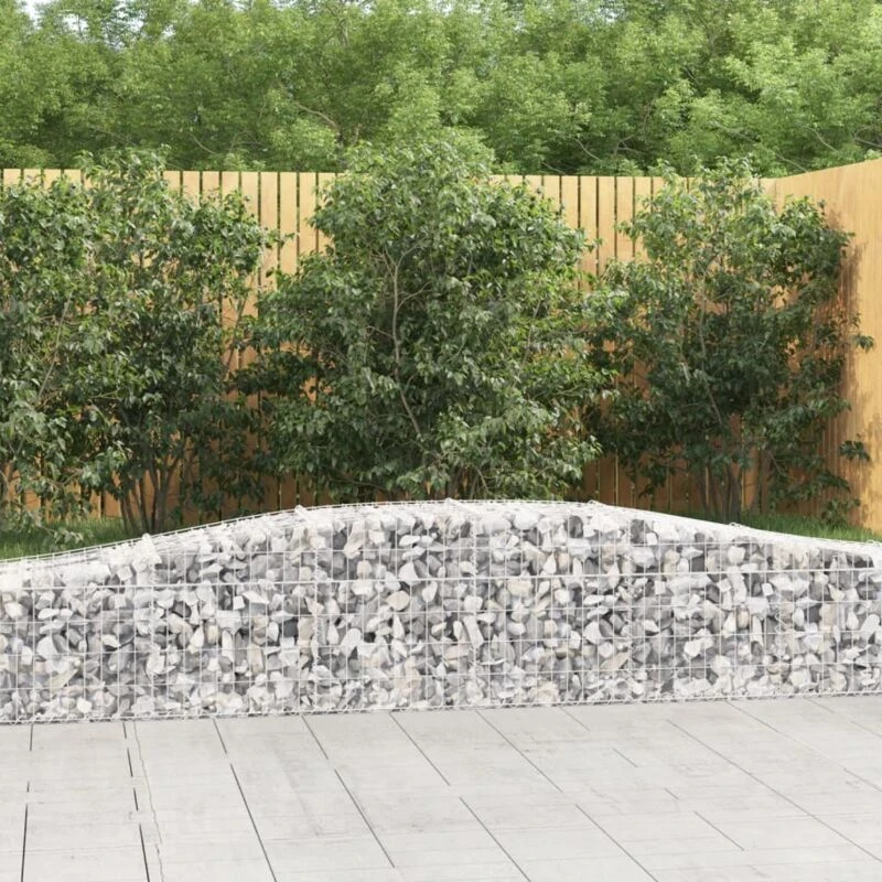 Image of VIDAXL Arched Gabion Baskets 3 pcs 400x50x40/60cm Galvanised Iron Vidaxl 8720845565015