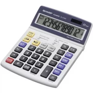Image of Sharp EL-2125 C Desk calculator Grey Display (digits): 12 solar-powered, battery-powered (W x H x D) 140 x 22.5 x 195 mm