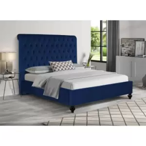 Image of Fiona Upholstered Beds - Plush Velvet, King Size Frame, Blue - Blue