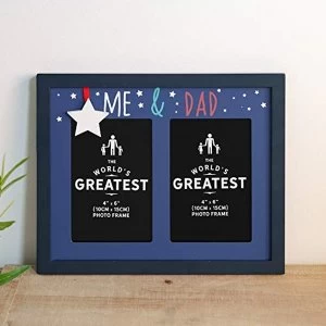 Image of 4" x 6" - Me & Dad Double Aperture Photo Frame