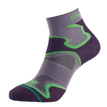 image of 1000 Mile Fusion Sock Ladies - Grey/Black/Green Medium