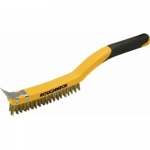 Image of Roughneck Carbon Steel Soft Grip Wire Brush 3 Rows