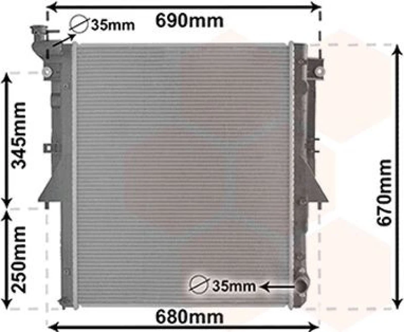 Image of VAN WEZEL Engine radiator VAN WEZEL 32012705