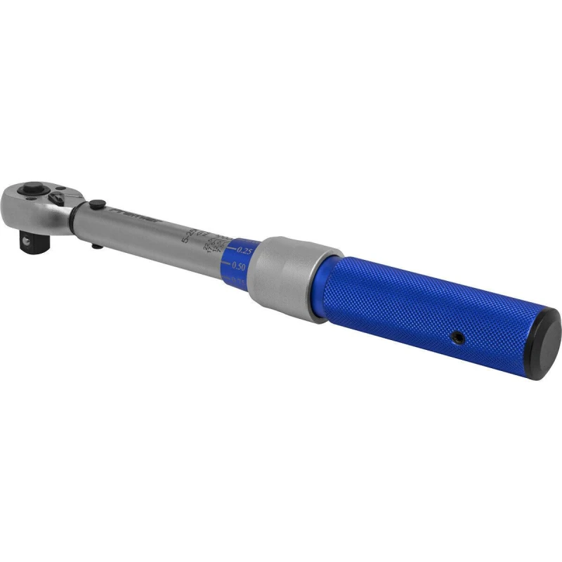 Image of Loops Micrometer Style Torque Wrench - 3/8" Sq Drive - Calibrated - 5 to 25 Nm Range Multi