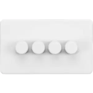 image of KnightsBridge Screwless 4G 2-way 10-200W (5-150W LED) trailing edge dimmer - Matt White