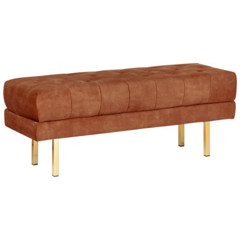 Image of Beliani Bench Roseville Velvet Dark Red