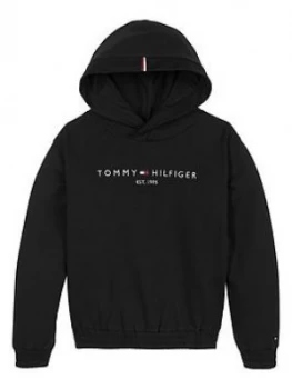 image of Tommy Hilfiger Girls Essential Logo Hoodie - Black