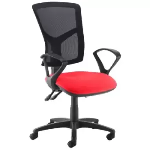 Image of Dams MTO Senza High Mesh Back Operator Chair with Fixed Arms - Bridgetown Purple