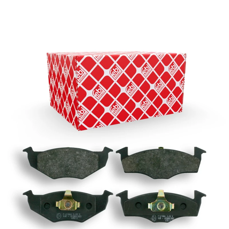 Image of FEBI BILSTEIN 16006 Brake pad set Front Axle, excl. wear warning contact, with piston clip Brake Pad Set,disc brake (402)