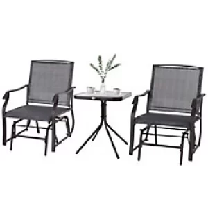 Image of Outsunny Rocking Chair 84B-359GY Steel, Sling Fabric Brown, Grey